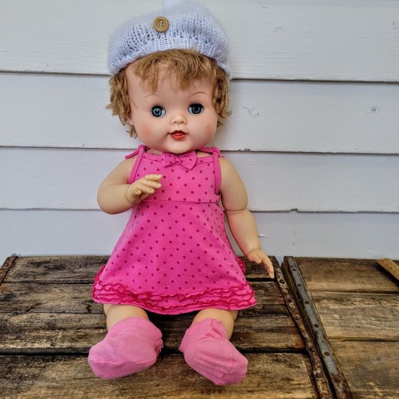 Toys Vintage Rubber Vinyl Doll With Big Head Old Squea Poshmark